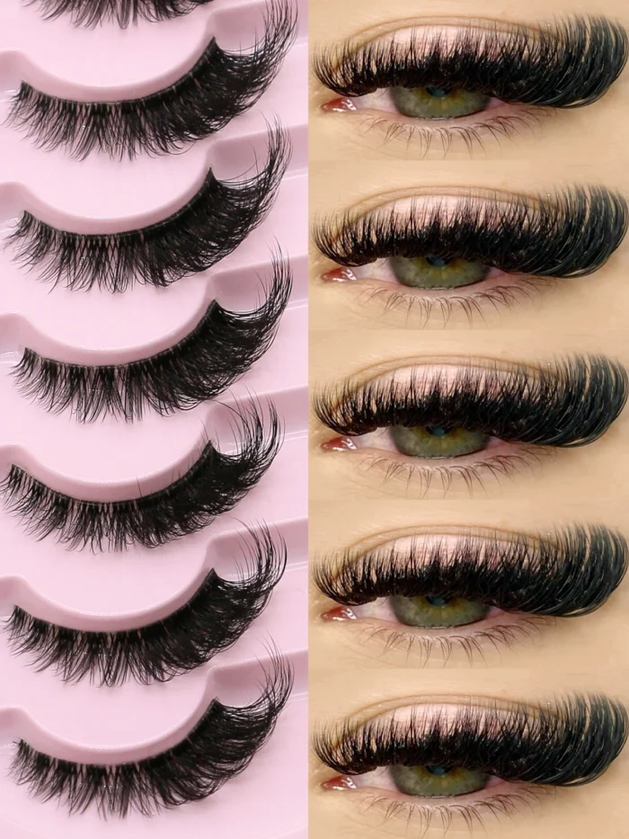 GROINNEYA Cat Eye Lashes Natural long Clear Band Lashes Winged End Eye Elongated Eyelashes Faux Mink Eyelashes Makeup - Image 1
